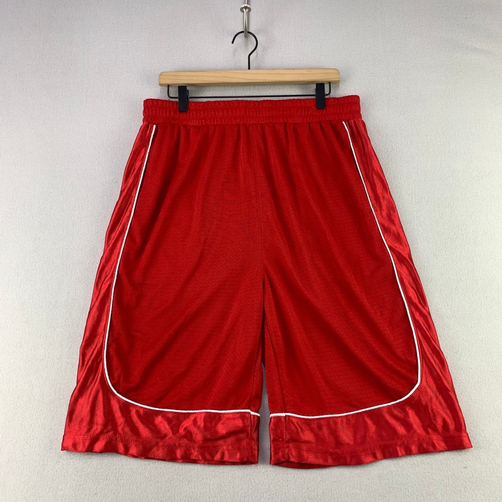 Victorious Mesh Basketball Shorts Mens XL Red Athletic Dazzle Y2K Drawstring